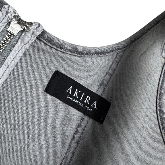 AKIRA Hand Painted CROPPED Sleeveless Denim Jean Luxury Designer Top Womens XL - Picture 3 of 7